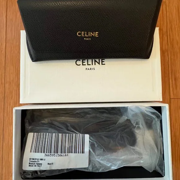 CELINE Triomphe Sunglasses in Tortoiseshell - Picture 2 of 6